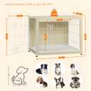 DWANTON Dog Crate Furniture with Cushion, Wooden Kennel Table with Double Doors, Indoor Dog House, Large Size, 38.5" L, White Oak
