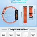 Upgraded Ocean Band Compatible with Apple Watch Ultra 3/2/1 49mm, S11/S10 46mm, 9/8/7 45mm, SE3/SE2/SE/6/5/4 44mm, 3/2/1 42mm, Metal Connector Breathable Sport Watch Strap for Men Women