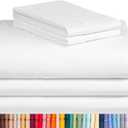 LuxClub 7 PC Split King Sheet Set Bed Sheets Deep Pockets 18" Eco Friendly Wrinkle Free Cooling Sheets Machine Washable Hotel Bedding Silky Soft - White Split King