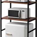 Colingmill 3 Tier Black Mini Fridge Stand with Storage for Dorm, Over Mini Fridge Multipurpose Storage Shelf Rack Standing Organizer for College Rooms Kitchen Pantry, Home, and Offices, Coffee, 18.3 X 23.6 X 66.9 Inches