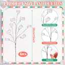 4 Pcs 14.96 Inches Iridescent Valentine's Day Tree Picks Iridescent Ball Ornaments Sticks Picks Garland for Wreath DIY Crafts Vase Filler Branches Tree Topper Home Stairs Decoration