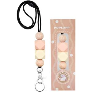 Cute Lanyards for Id Badges and Keys for Women TeacherDurable Silicone Beaded Breakaway Lanyard with Keychain for Nurse Students Employees Office Worker