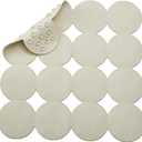 Square Shower Mat Nonslip - Rubber Bathtub Mat with Suction Cups for Inside Shower Bathroom Floor (Beige, 21X21)