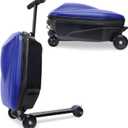 Ec HomeLife Scooter Luggage, 2- in- 1 Folding Carry On Hardshell Ride On Scooter 21", Blue