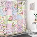 Boho Floral Shower Curtain 60x72 Vintage Retro Flowers Bathroom Decor