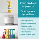 Premium Label Supply Matte White Water Bottle Stickers- NOT Waterproof  8" x 2"  Laser/Inkjet Compatible  (5 per Sheet), 100 Sheets  500 Total Adhesive Labels