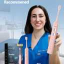 7MAGIC Sonic Electric Toothbrush for Adults and Kids - Up to 180 Days Runtime, 42000 VPM Powered Toothbrush, 5 Modes & 3 Intensities for Sensitive Teeth & Braces, Includes 8 Brush Heads, Pink