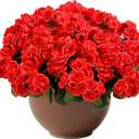 6 Pcs Artificial Geranium Flowers for Outdoors Fake Silk Faux Geranium Plant UV Resistant Fake Flowers for Outdoor Planters Garden Windowsill Balcony Courtyard Yard Porch Home Decor