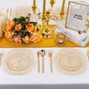 U-QE 60PCS Gold Plates for Party - Gold Plastic Plate Disposable&Reusable - Gold Glitter Heavy Duty Plastic Plates for Party&Wedding Including 30 Dinner 10" & 30 Dessert Plate 7"