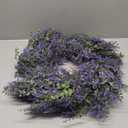 26" Lavender & Eucalyptus Wreath for Front Door, Porch, Window - Large Artificial Greenery Outdoor Wreath for Home, Farmhouse Decor - Spring, Summer, Fall, All Seasons (Purple)