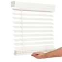LOTUS & WINDOWARE Cordless 2" Faux Wood Blinds with a Designer Crown Valance 34x72