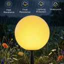 12 Inch Solar Ball Light, Solar Rechargeable Globe Light,3 Modes Dimmable Globe Light,Decor for Patio,Garden,Yard,Beach,Pathway,Party Decorative Lighting, 12inch-Fake Rock