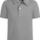 QBK, Beys Active Performance Golf Polo Shirts Kids Stone Grey 5T