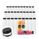 Holotap 36Pcs 10OZ Plastic Juice Bottles with Caps, Clear Disposable Plastic Bottles Bulk with Black Tamper Evident Lids for Juicing, Smoothie, Drinking and Other Beverages (Black, 10 OZ)