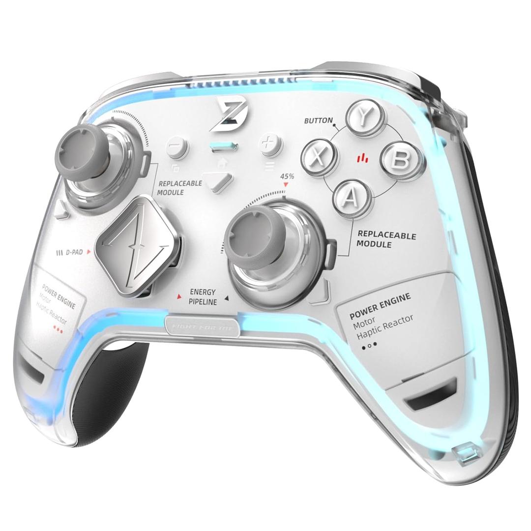 New ZD Ultimate Legend Wireless Controller, Default Equipped With GinFull TMR Joysticks, Hall Effect Triggers, Up to 8k Polling Rate, <1ms Ultra-Low Latency, Modular Design, RGB Light Bar, Compatible with PC/NS/NS2/Android/iOS