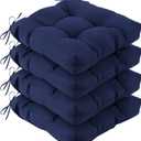 IASEAHK Outdoor Chair Cushions Set of 4, Waterproof Outdoor Seat Cushions for Patio Furniture, Fade-Resistant Patio Chair Cushion, Dining Wicker Chair Pads for Porch Garden, Navy Blue, Size: 19x19+5"