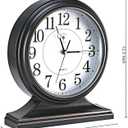 Retro Mantel Dcor Desk Clock, 10-inch Vintage Table Clocks for Fireplace, Easy to Read Clocks for Living Room, Bedroom, Office, Desktop Decoration (Black)