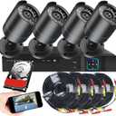3000TVL Home Security System Surveillance DVR Camera Kits, 4pcs Wired 5MP PoE IP Night Vision Cameras Set with AI Motion Person Vehicle Detection, 4K NVR with 512GB Hard Drive for 24-7 Recording