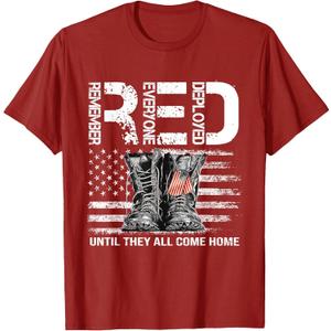 Red Fridays Remember Everyone Deployed Vintage American Flag T-Shirt L