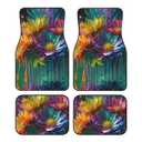 Car Floor Mats, Vehicle Front Rear Carpets Mats Universal Car Rugs, Car Accessories for Truck, Oil Style Flowers
