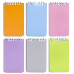 QiCheng 6pack Pocket Notebook Small Notepad Pocket Notepad Small Spiral Notebooks 3X5Inches (6-2)