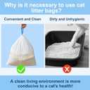 80 Count 19.6" x 18" Cat Litter Box Liners for Self-Cleaning Cat Litter Box, Replacement Automatic Litter Box Liners, 4 Rolls Drawstring Trash Bags for Robot, Extra Thick4 Packs/80 Counts