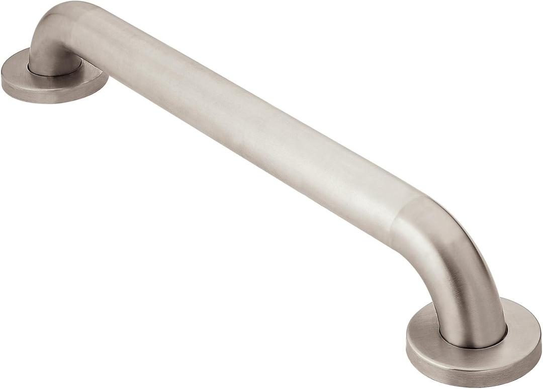 Moen Home Care Bathroom Safety 36 Inch Stainless Steel Handicap Grab Bar for Bathtub and Shower, Peened Texture for Grip, Elderly Assistance Product with Concealed Screws, R8936P
