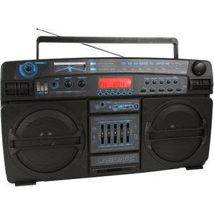 Lasonic i-931BT BoomBox BLUETOOTH AM/FM EQ USB SD AUX w/ Remote Built-In Battery, Black