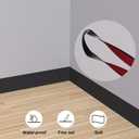 Raycity Rubber Baseboard Trim - 4 Inch x 20 Feet Vinyl Base Cove molding, Peel and Stick Baseboard Self Adhesive Wall Base Molding Trim Floor Baseboard molding Corner Rubber Moulding Trim (Black)