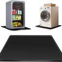 ToLanbbt Mini Fridge Silicone Mat - 20" x 20" x 0.6" Mini Fridge Drip Tray Under Refrigerator Mat Carpet Floor Protector, Leak-Resistant Portable AC Pan for Washing Machine Dishwasher Dryers, Black