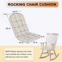 Rocking Chair Cushion - Soft Chenille Fabric Seat Pad with Tufted Design, Non-Slip Bottom and Secure Ties, for Nursery Glider, Adirondack and Indoor Rocker Chair, 44x19x4 Inch, Oyster White