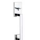 Kwikset San Clemente Front Door Lock Handle and Deadbolt Set, Entry Handleset Exterior Only, Polished Chrome, Pick Resistant SmartKey Rekey Deadbolt Security, Interior Sold Separately