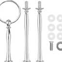 3 Tier Round Metal Cake Stand Holder Heavy Duty Fruit Plate Handle Fittings Hardware Rod (Silver Circle)