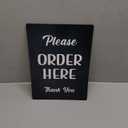 Please Order Here Sign - Cafe, Takeaway, Coffee Shop, Sandwich Shop, Counter Sign, A4 size (Black Adhesive)