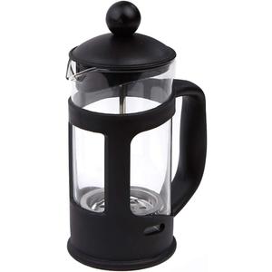 French Press Coffee Maker with Reusable Stainless-Steel Filter High Borosilicate Glass 12 Oz Black