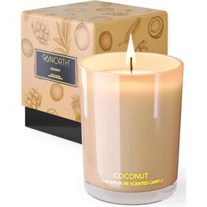 96NORTH | Pure Coconut Candle | 100% Natural Soy Wax | One Wick Jar Candle | Natural Fragrance Technology | Non Toxic | Up to 35 Hours Burning Time | Aromatherapy Gift for Men and Women