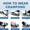 19-Tooth Ice Cleats w/Socks  Anti-Slip for Snow, Hiking, Ski  Men/Women (Medium)