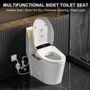 Smart Bidet Toilet Seat with Heated Seat,Auto Wash,Warm Air Dryer,Soft Closed Lid,Night Light,Multiple Cleaning Modes,Electric Toilet Seat with Led Temperature Display(Round)