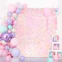 Square Sequin Wall Panels Shimmer Wall Birthday Party Backdrop Decorations Background 3ftx4ft (Iridescent Pink)
