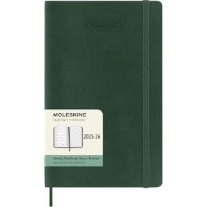Moleskine Classic 18 Month 2025-2026 Weekly Planner, Soft Cover, Large (5" x 8.25"), Myrtle Green, 208 pages