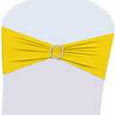 Boshen 25PCS Stretch Chair Sashes Bows Chair Bands with Buckle for Wedding Hotel Banquet Birthday Party Decorations - Yellow