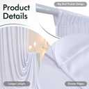60ftx12ft Wrinkle Free White Backdrop Curtain, 12 Panels 12FT Height White Drapes for Wedding, Silky Polyester Photo Back Drop Cloth Draping for Birthday Party Photography Background