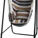 Hammock Chair with Stand,Hammock Chair Stand with Hanging Swing Chair Included,Weather Resistant Hammock Stand Max 450 Lbs,Saving Space Swing Stand for Indoor Outdoor Patio Yard Patented(Coffee)