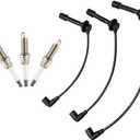 Spark Plug Wire and Spark Plugs Kit-MIA11722 MIA11723 MIA11724 Compatible with John Deere 825i 825i S4,extended edition(3PCS)