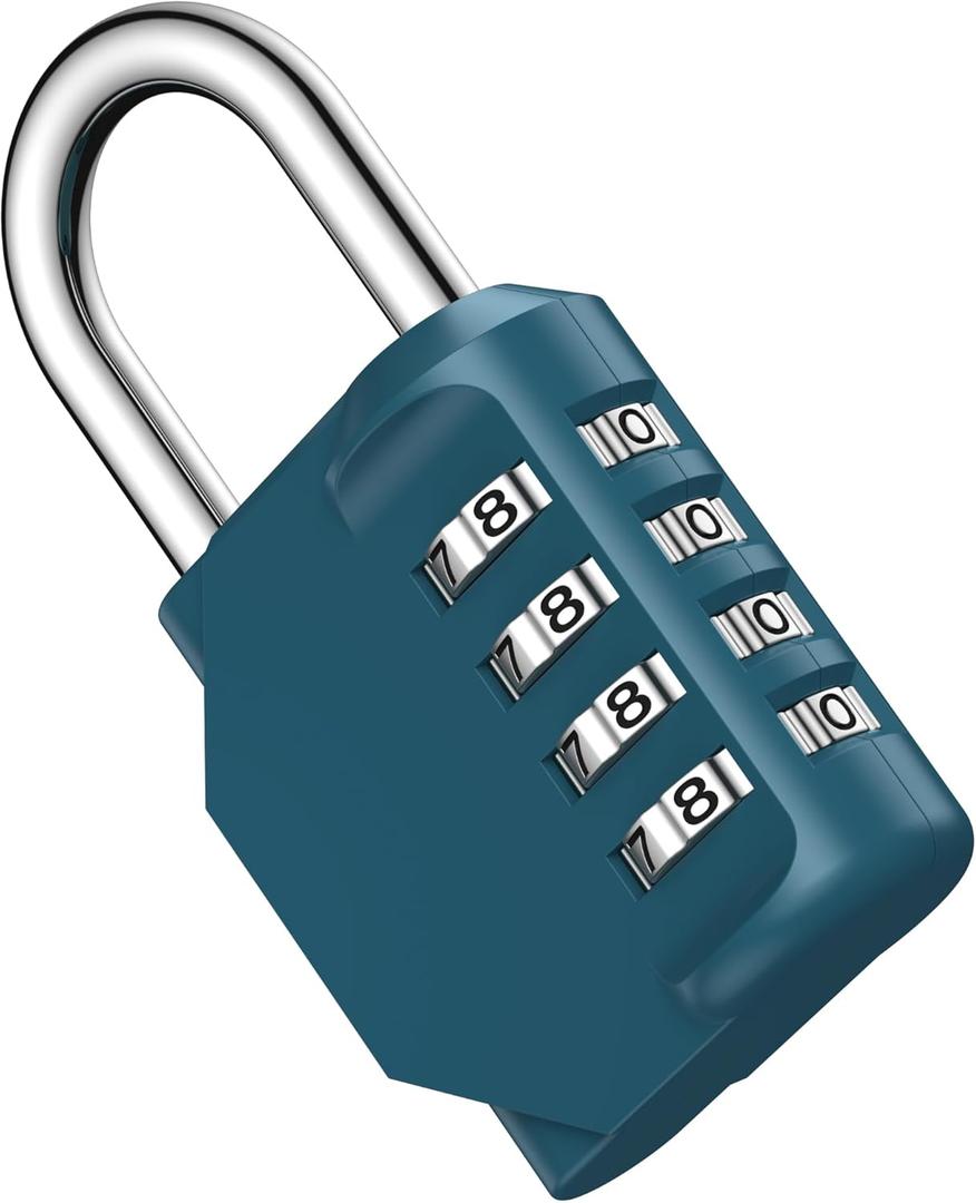 Puroma Combination Lock 4 Digit Waterproof Locker Locks Secure Outdoor Padlock for Gym Lockers, Toolboxes, Gates, Fences, Storage, Sports Locker (Peacock Blue)