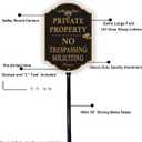 Private Property No Trespassing Signs with 36-inch Metal Stakes, 14 x 10 inches No Soliciting Video Surveillance Warning, Rust Free Aluminum, 2 Pack