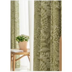 Linen Curtains Farmhouse Green Floral Print Curtains  Rod Pocket Drapes for Living Room Bedroom Semi Blackout Country Vintage Curtains 2 Panels White on Green 26.5x 82 Inch Set Of 2
