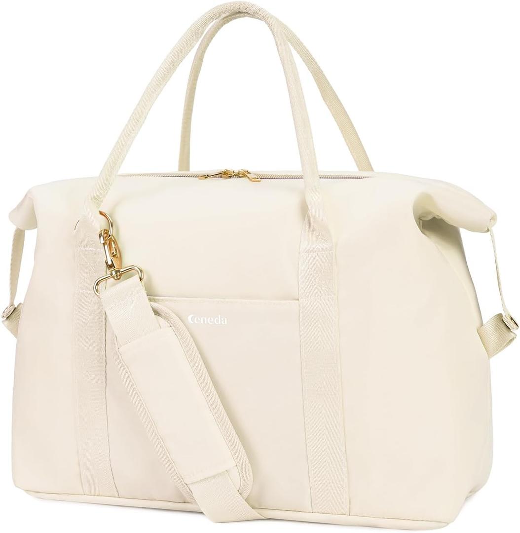 Ceneda Large Cooler Bag 40 Can Insulated Soft Cooler Leakproof Cooler Tote Bag Beach Travel Camping Lunch Bag for Women and Men (Beige)