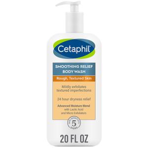 Cetaphil Body Wash, Smoothing Relief Exfoliating Body Wash, Mildly Exfoliates To Smooth Rough, Textured Skin, 24 Hour Dryness Relief, For Sensitive Skin, 20 oz (20 Fl Oz (Pack of 1))