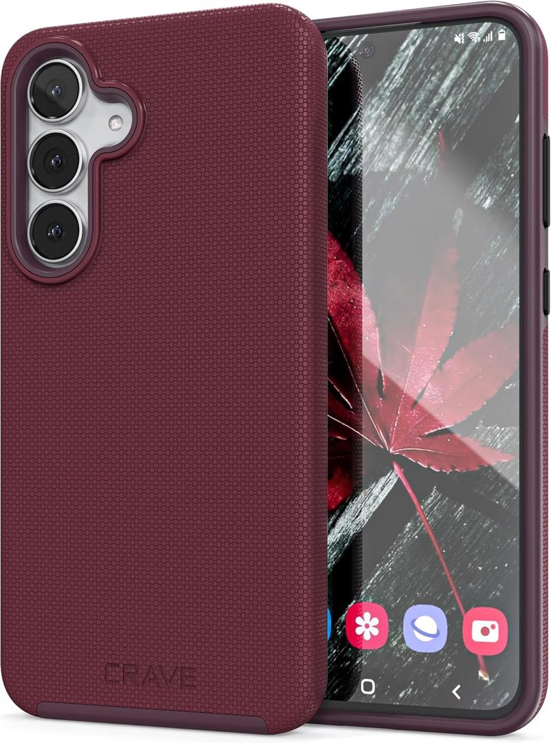 Crave Compatible with Samsung Galaxy S25 FE Case, Shockproof Protection Dual Layer Case for Samsung Galaxy S25 FE (6.7 inch) - Berry